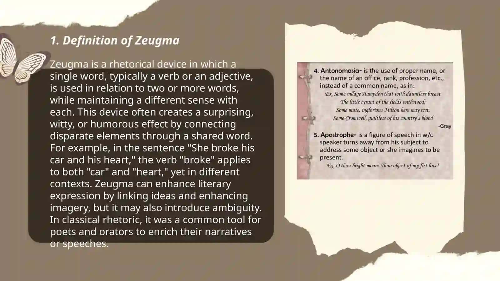 Zeugma, antonomasia and pun 3