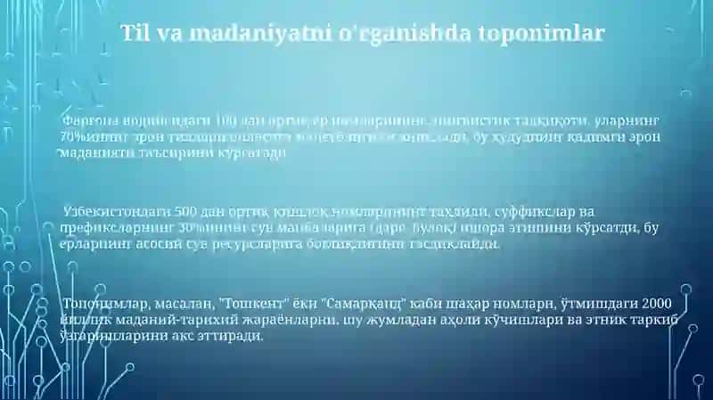 Toponimika fanini o'rganishning ilmiy va amaliy ahamiyati 3