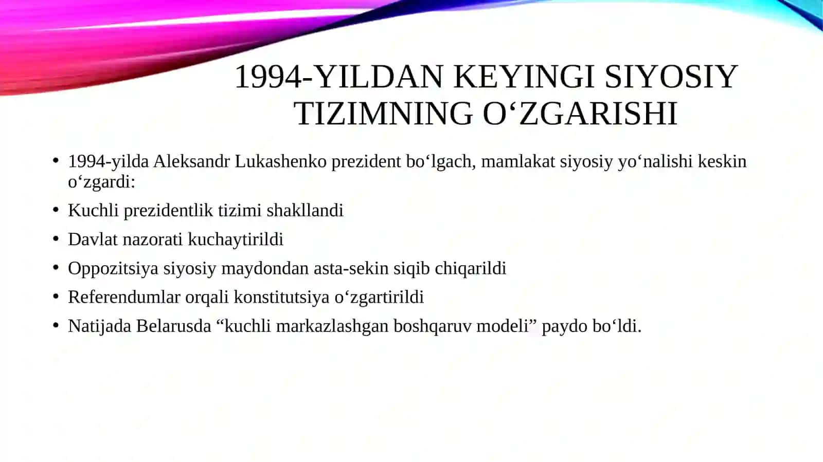 XX asr oxiri XXI asr boshlarida Belorusiya 3
