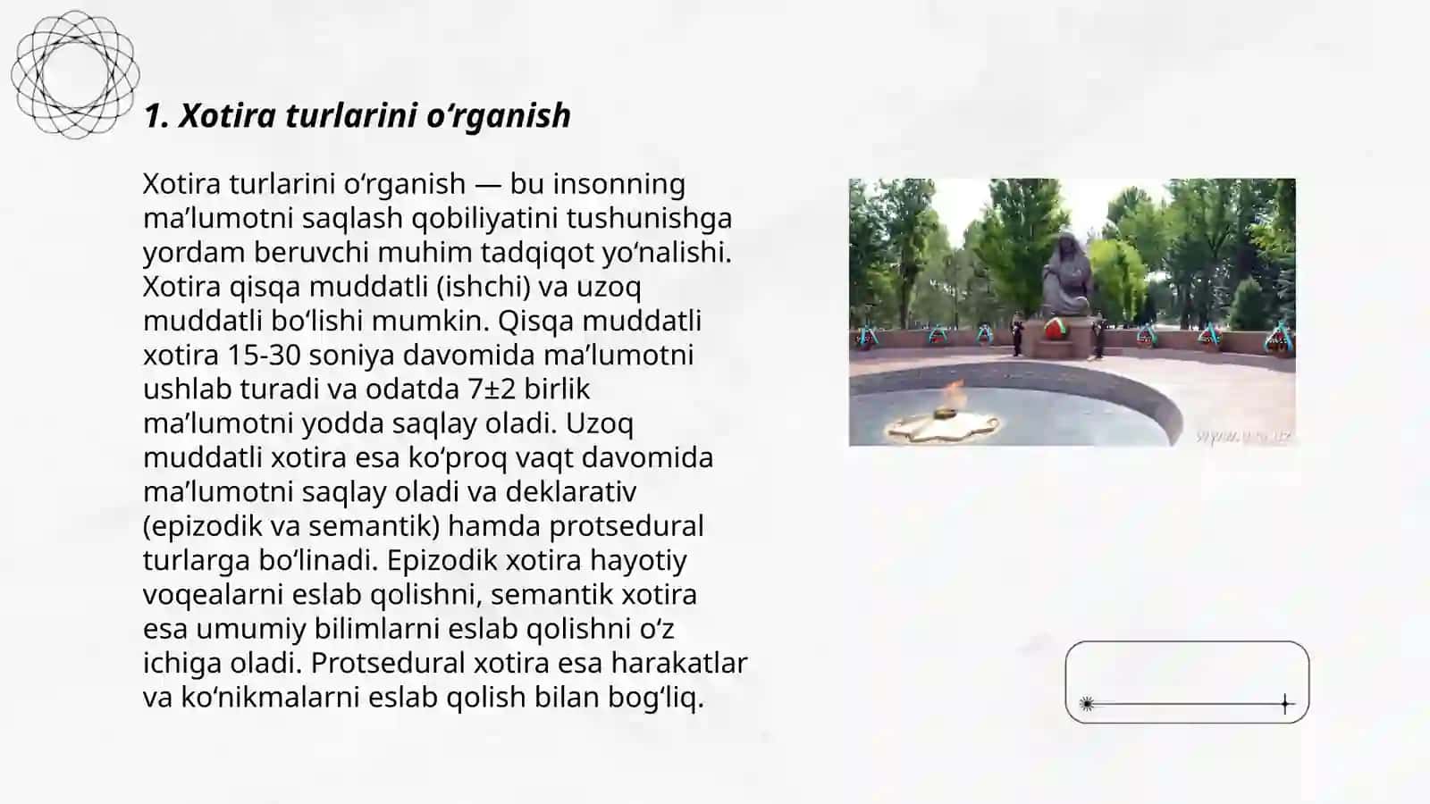 Xotira turlarini o‘rganish 3