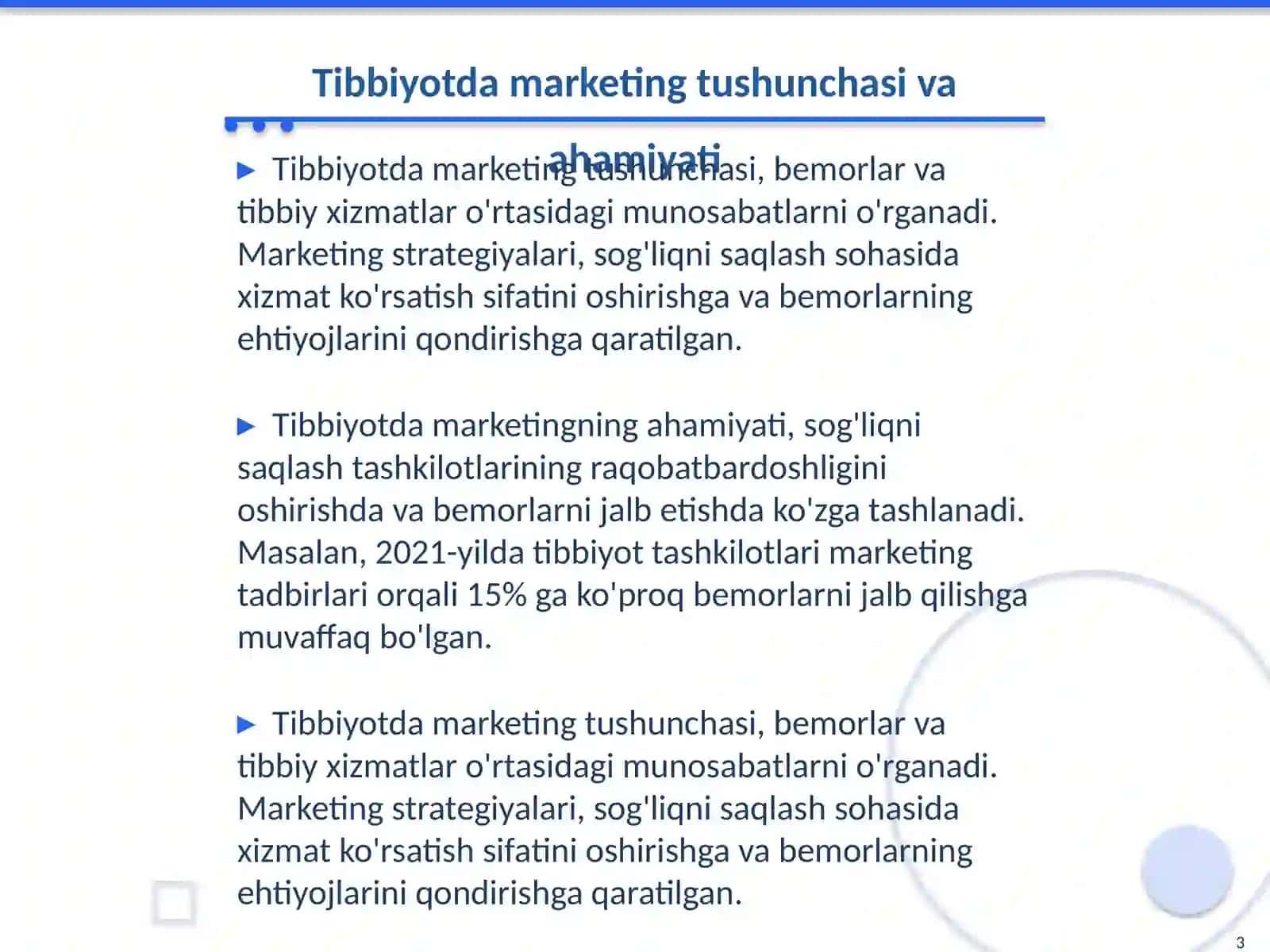 Tibbiyotda marketing muhiti 3