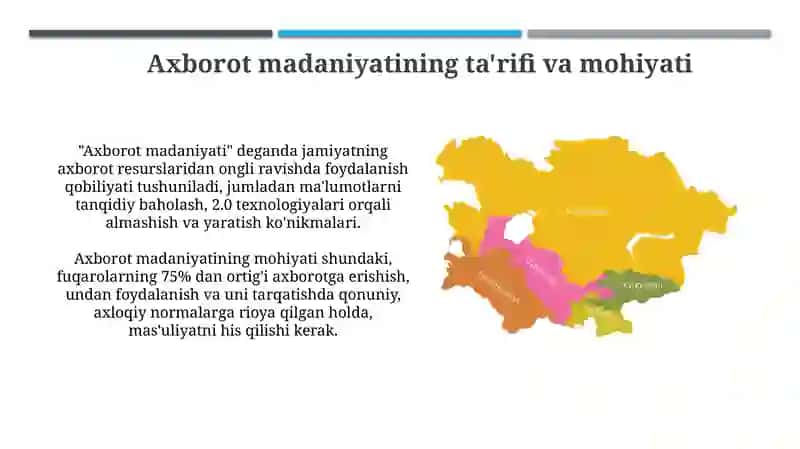 Axborot madaniyatining o'rni( Qozog'iston misolida) 3