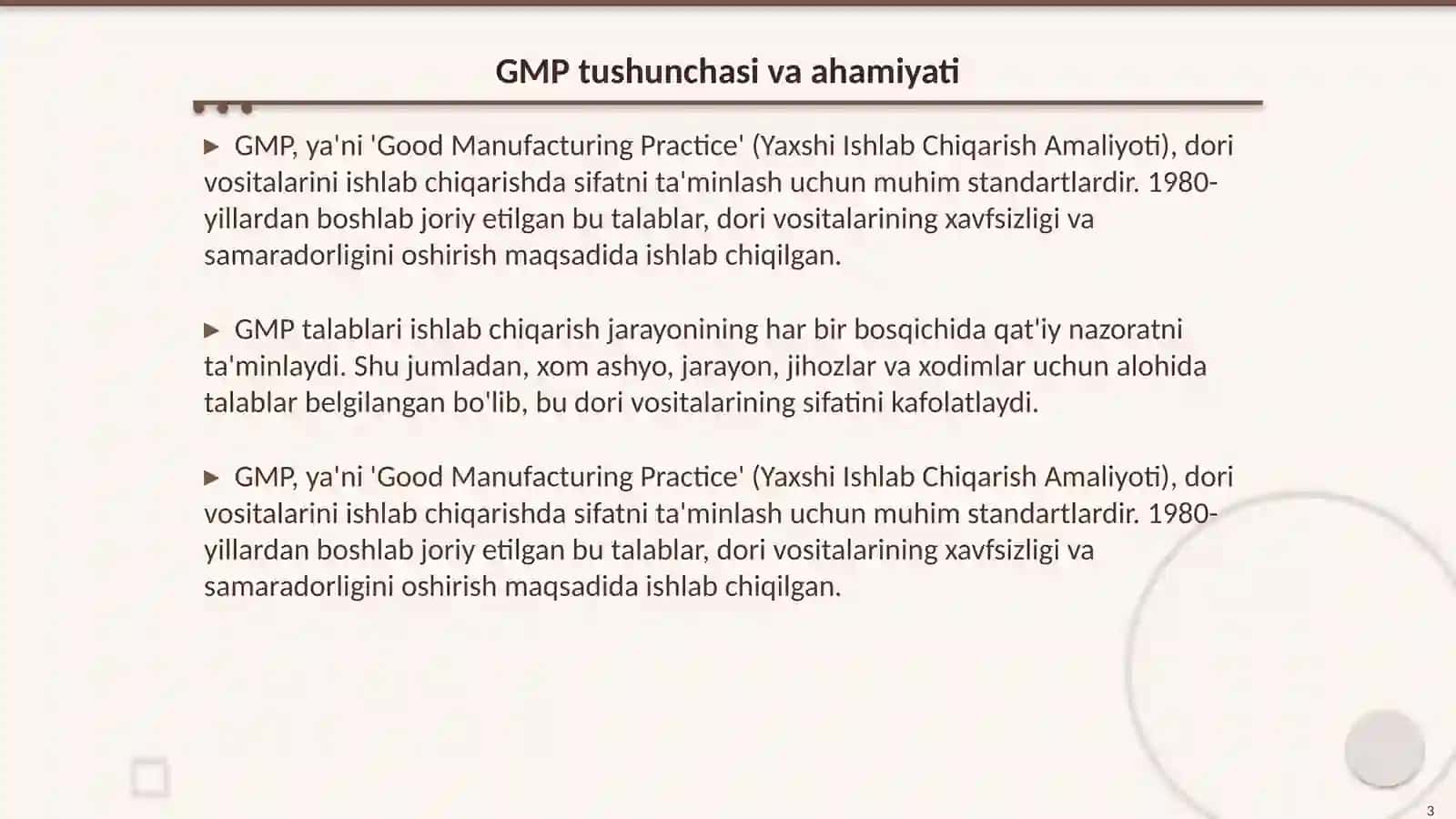 GMP talablari 3