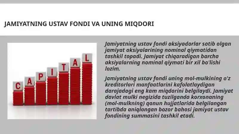 Aksiyadorlik jamiyatining ustav fondi va uning aksiyalari 3