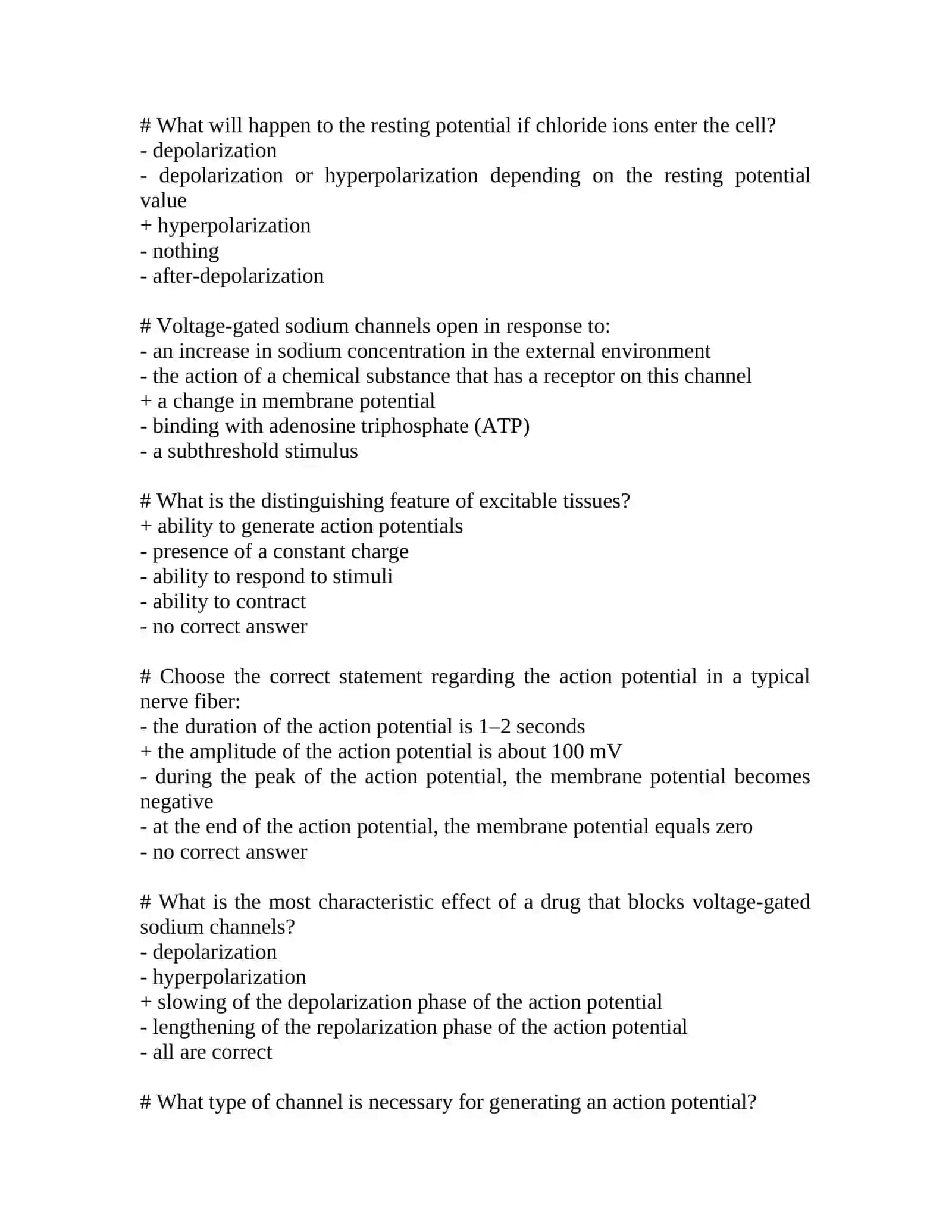Excitability of tissues 3