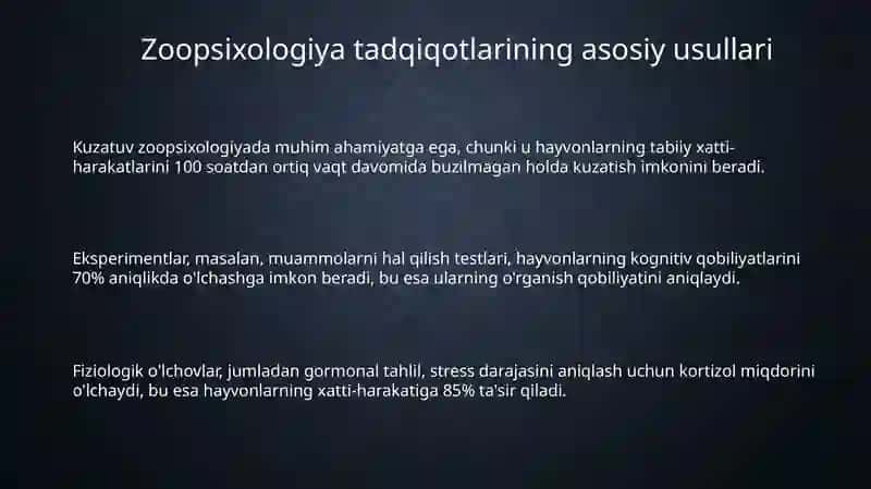 Zoopsixologiya tadqiqot qilish usullari 3