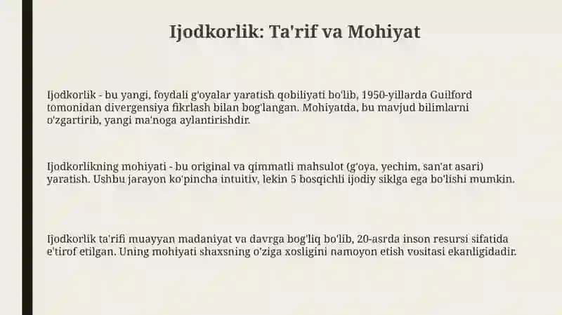 Ijodkorlik 3
