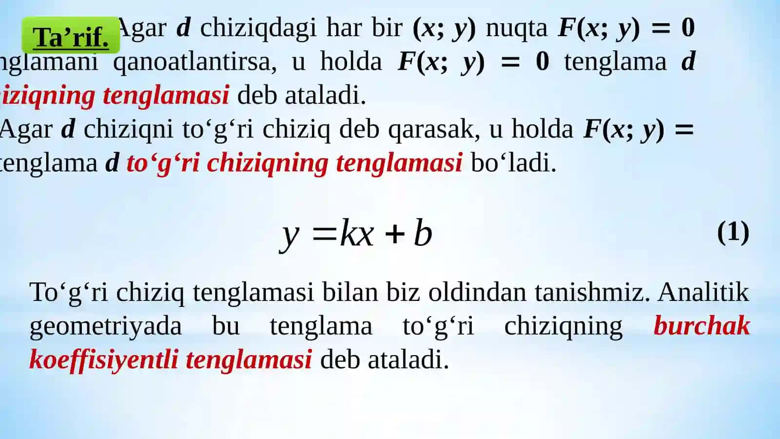 ANALITIK GEOMETRIYA ELEMENTLARI 3