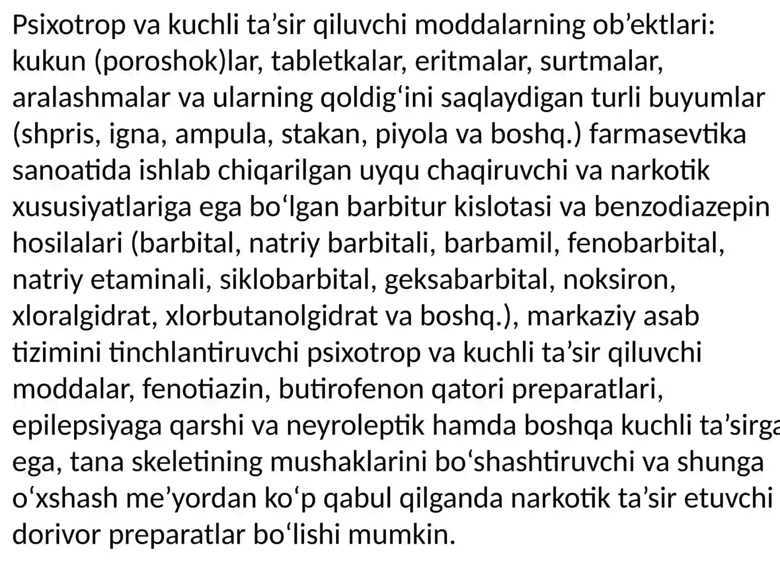 Tabiiy va sintetik narkotik vositalar 3