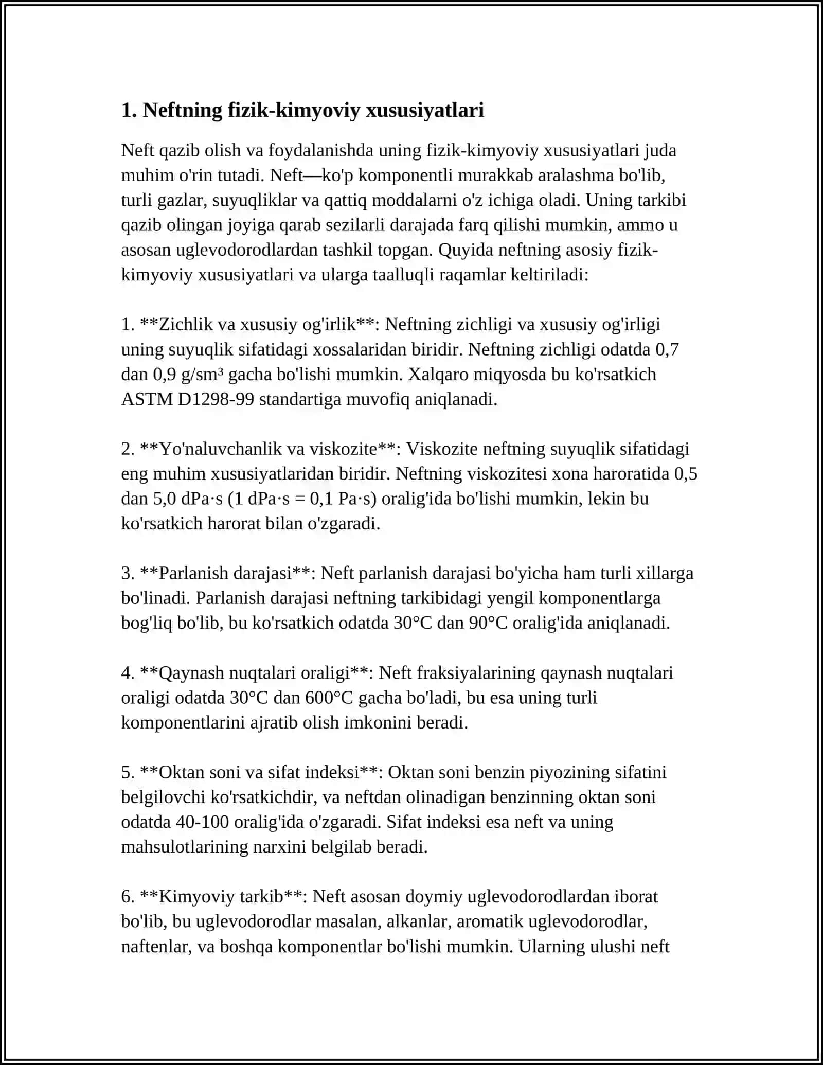 NEFT VA UNING FRAKSIYALARINI ÒRGANISH.LABARATORIYA SHAROITIDA NEFT FRAKSIYALARINI AJRATISH 3
