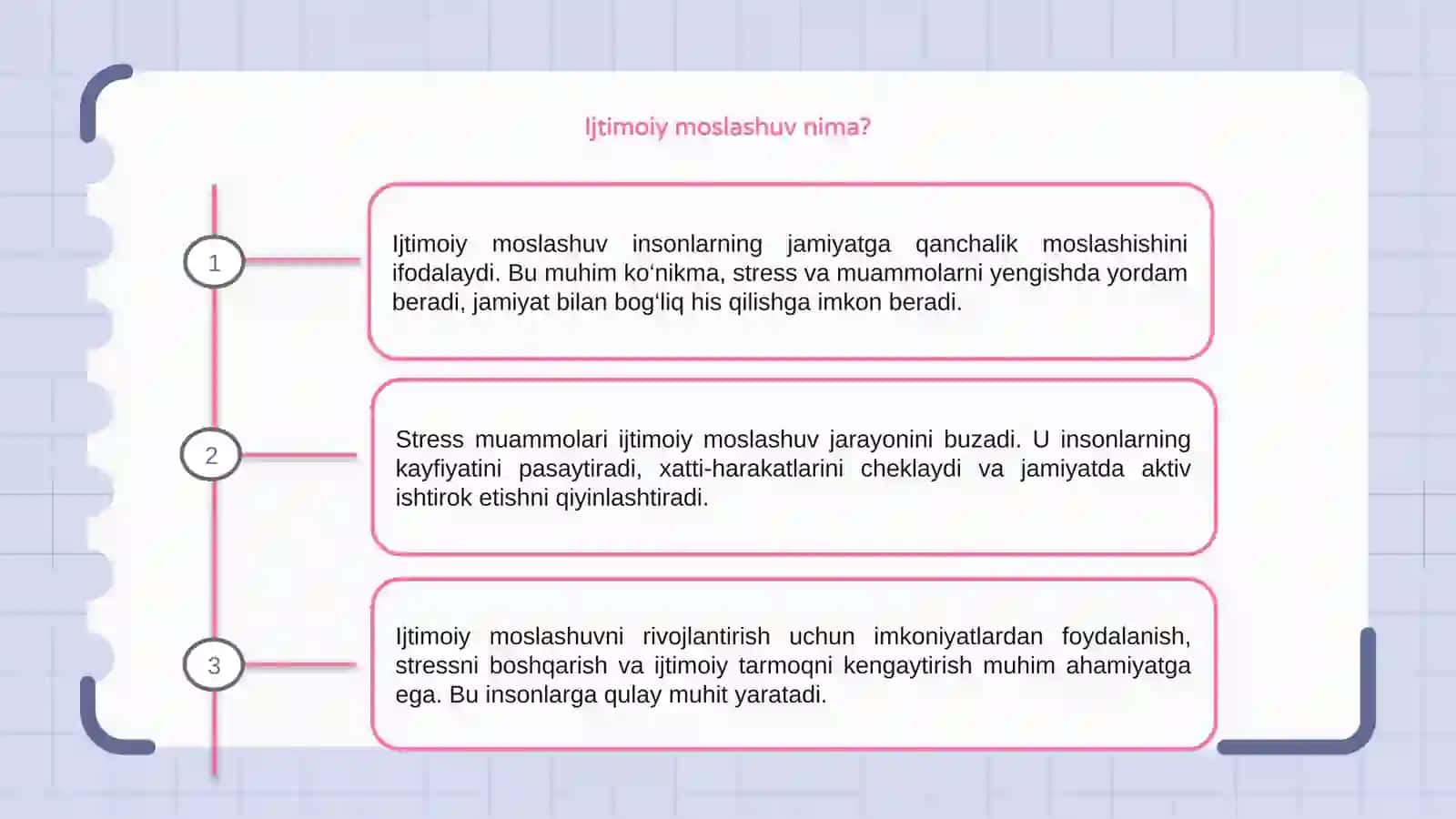 Ijtimoiy moslashuv. Stress muammolari 3