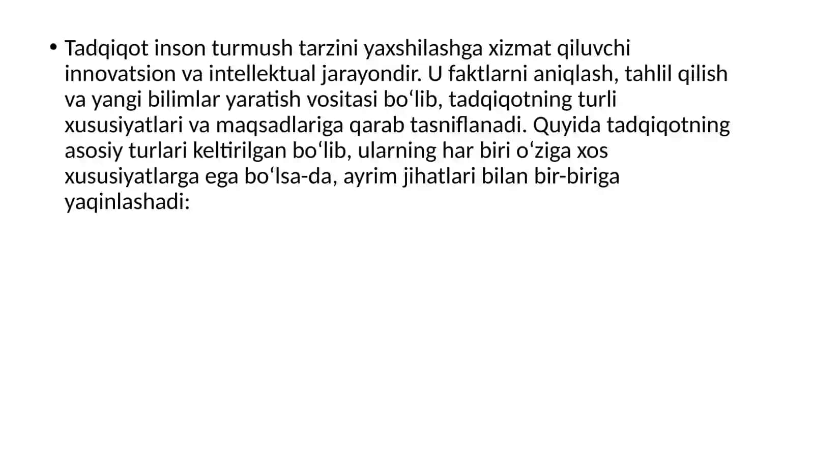 Tadqiqot turlari 3