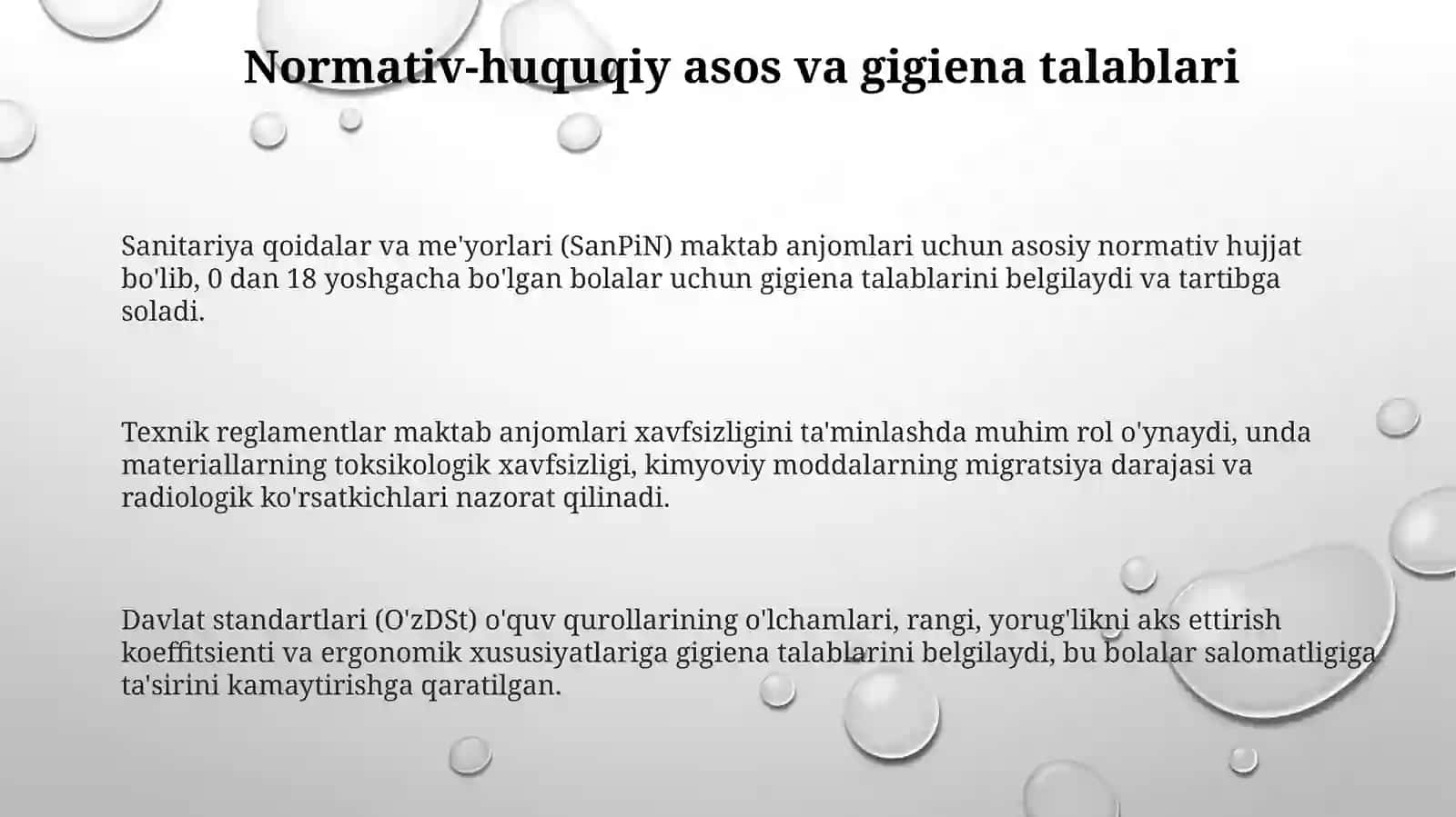 Maktab jihozlari va o‘quv qurollari sanitariya gigiyena jihatdan baholash 3