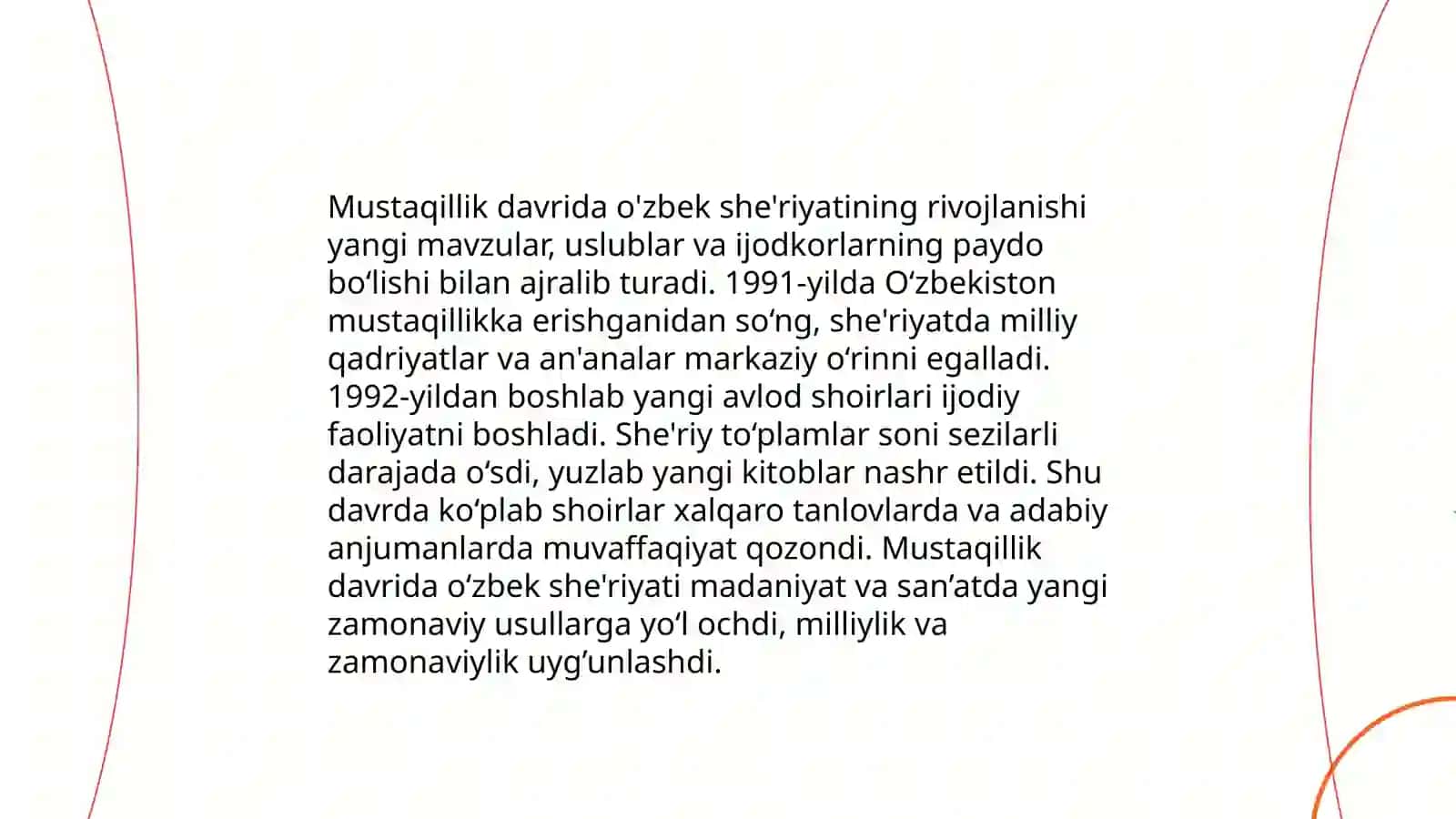 Mustaqillik davri o'zbek she'riyati kitobi tahlili 3