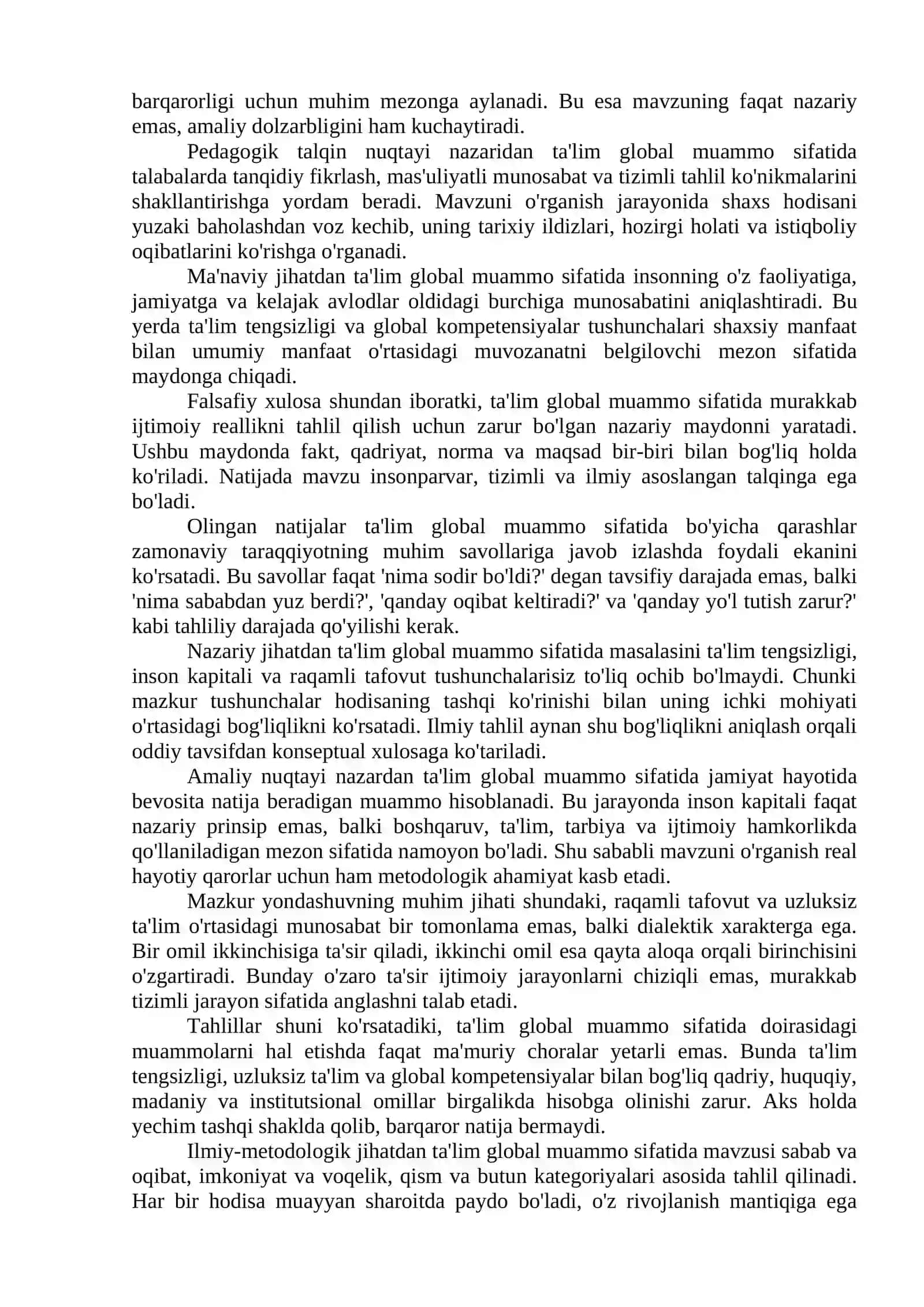 Ta'lim GLOBAL MUAMMO SIFATIDA 3