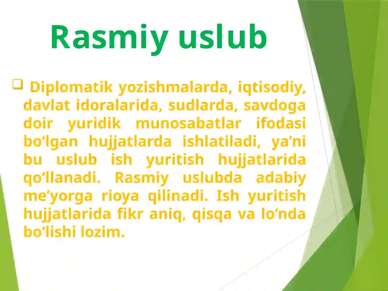 Rasmiy-idoraviy uslub va va uning uslubiy xususiyatlari 3