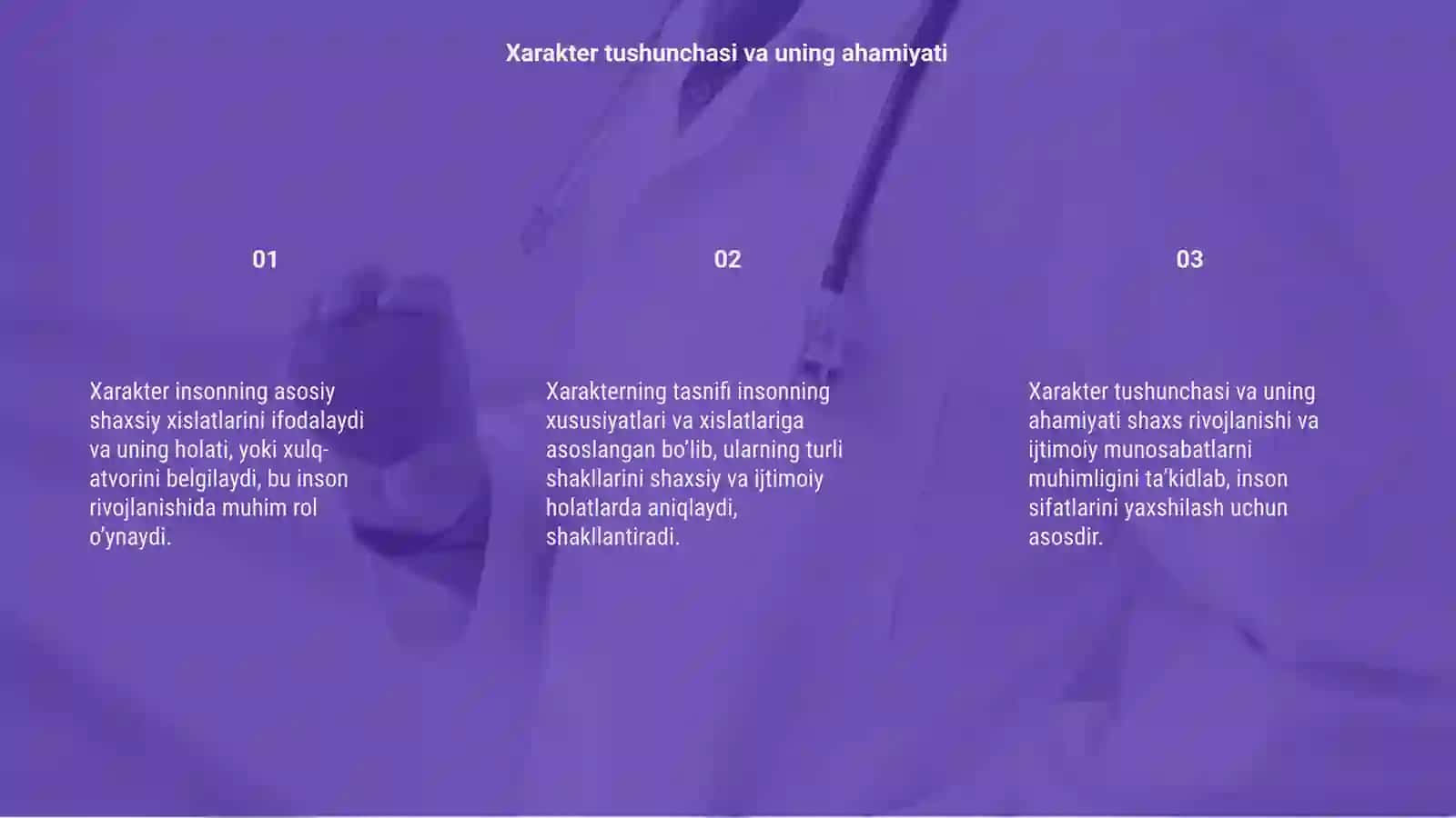 Xarakter va uning xislatlari klassifikatsiyasi 3