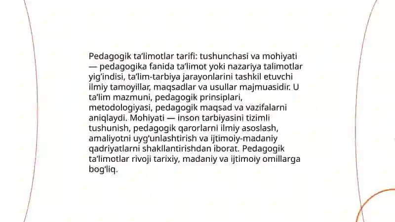 Pedagogik taʼlimotlar tarifi 3