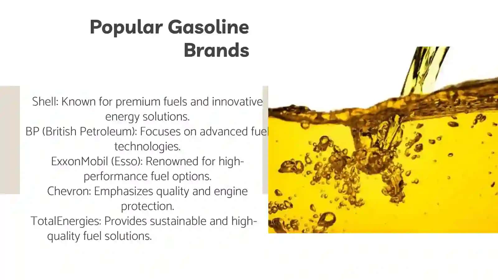 Gasoline brands and types 3