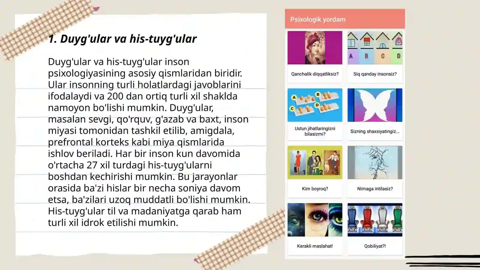 Psixologik jarayonlar 3