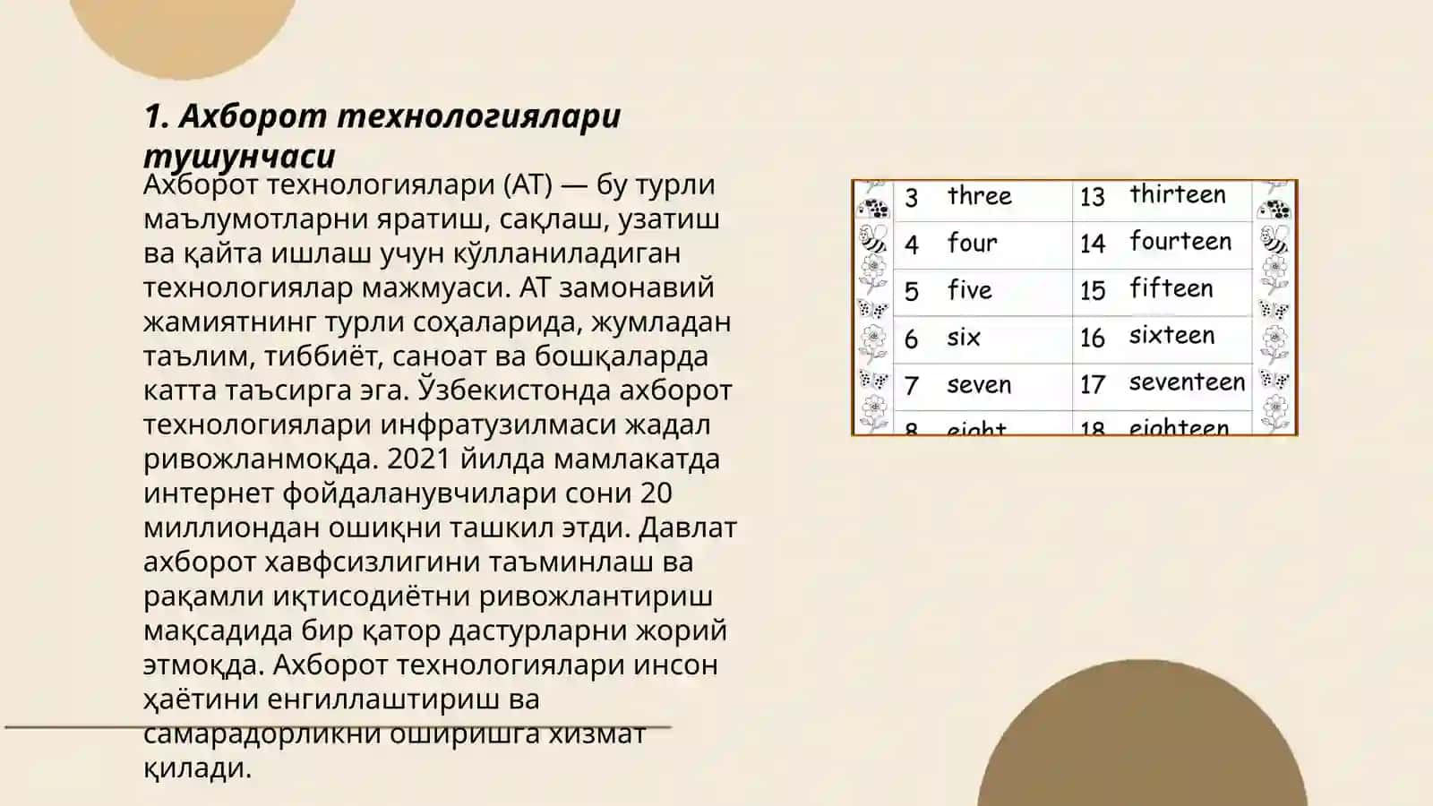 Ахборот технологиялари 3