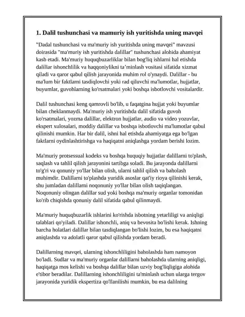 Mamuriy ish yuritishning dalillari 3