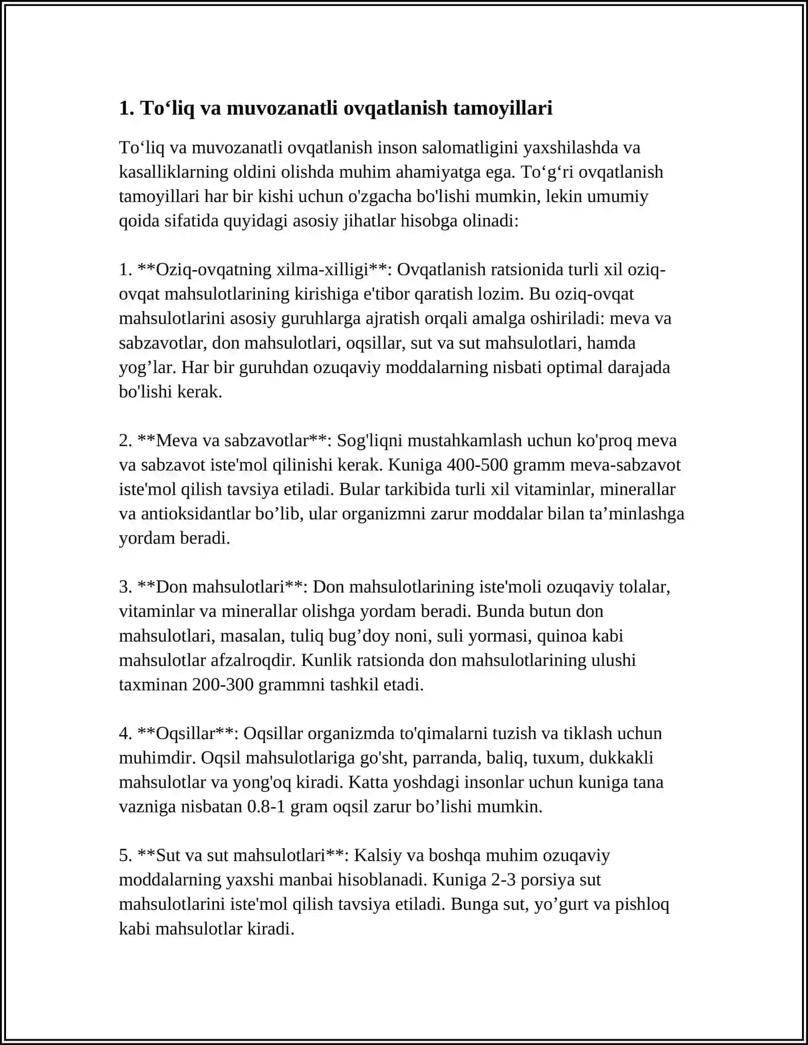 TOʻRI OVQATLANISH TARTIBI 3