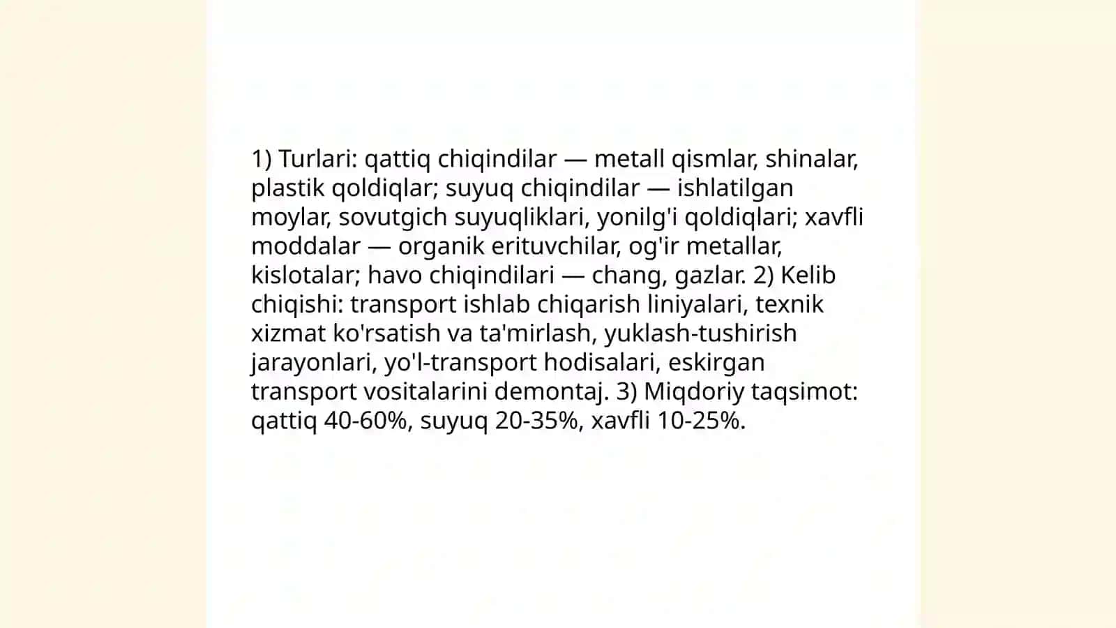 Sanoat transporti chiqindilari muammosi 3