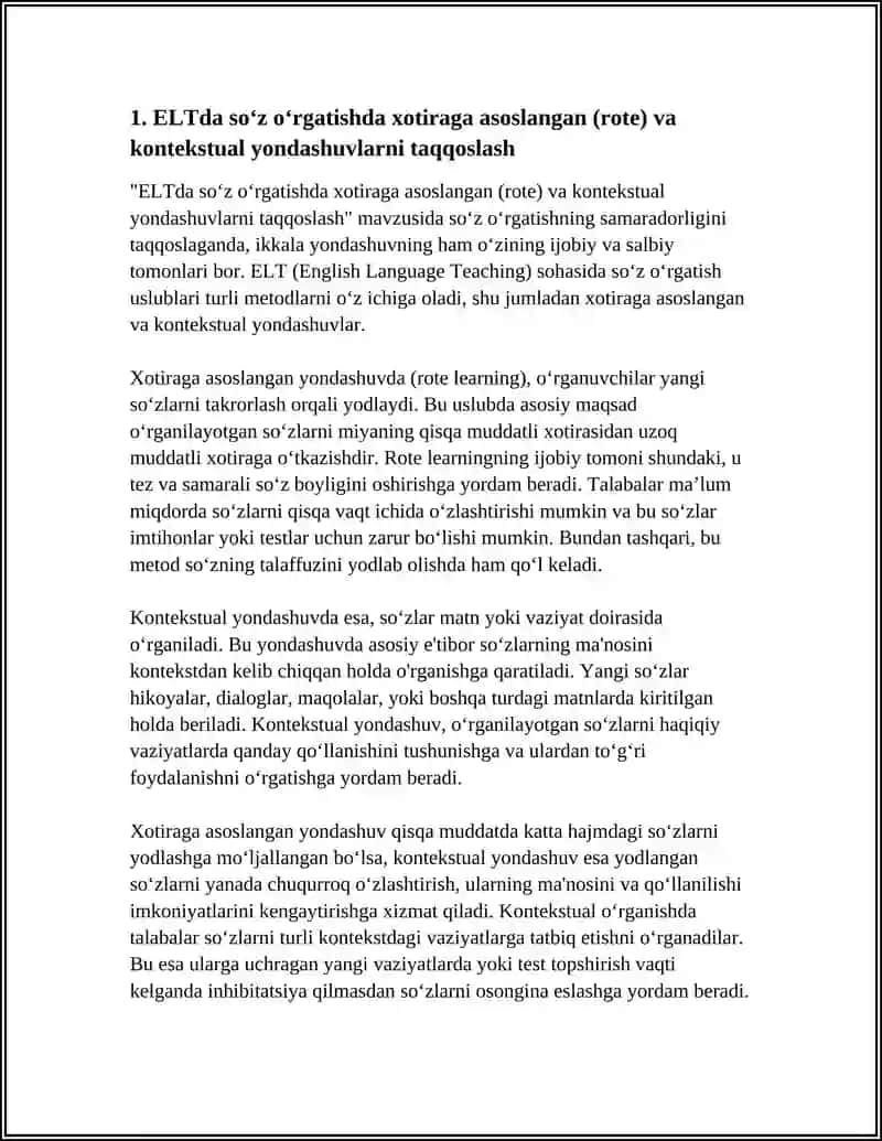 COMPARING VOCABULARY TEACHING METHODS IN ELT 3