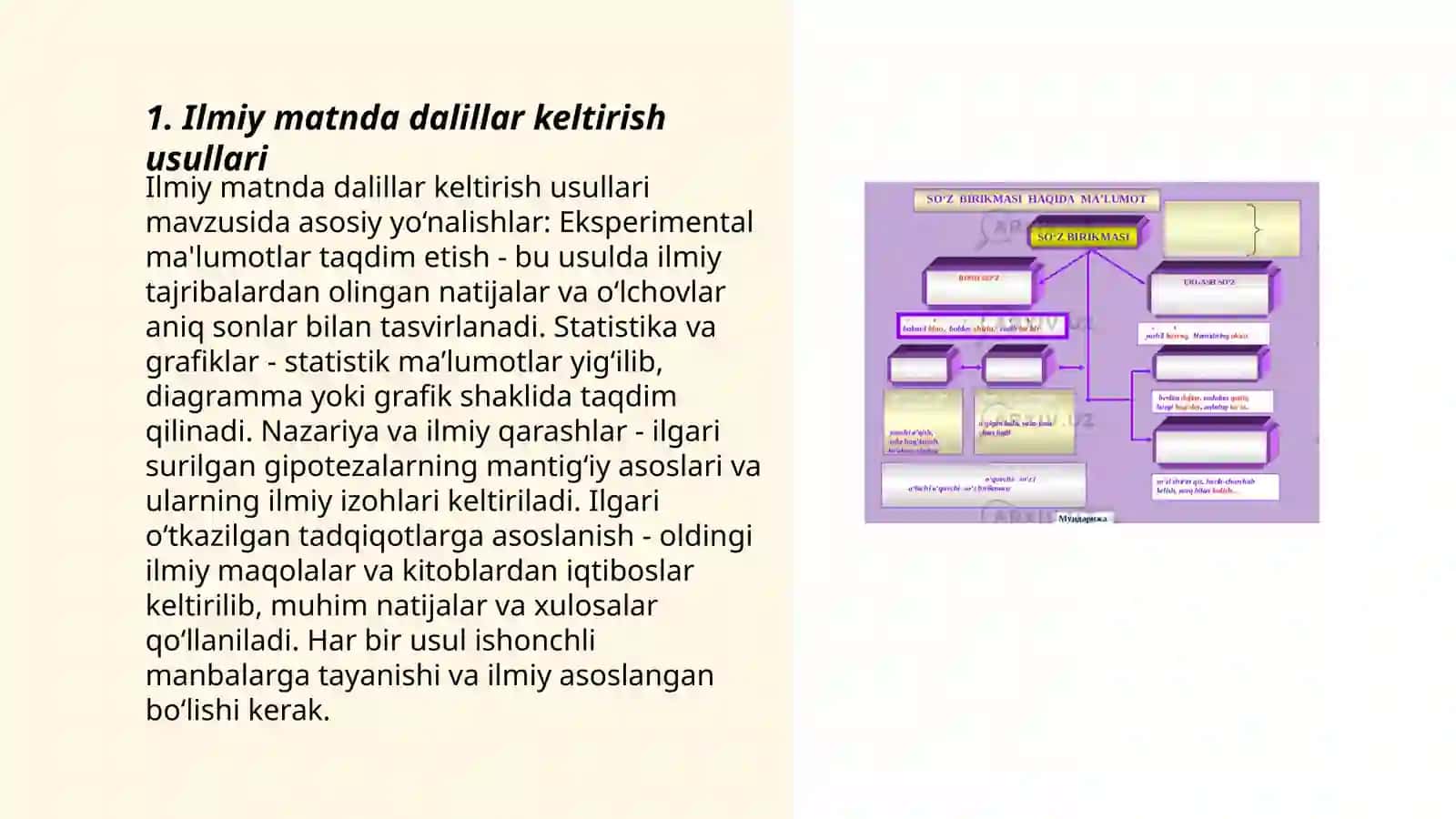 Ilmiy matnda dalillar obyektlar jarayonlar va hikoyalarni berilishi 3
