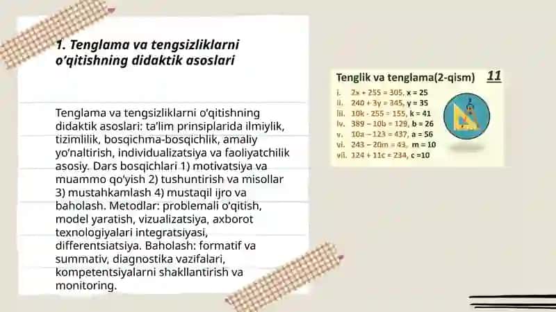 Tenglama va tengsizliklarni oʻqitish metodikasi 3