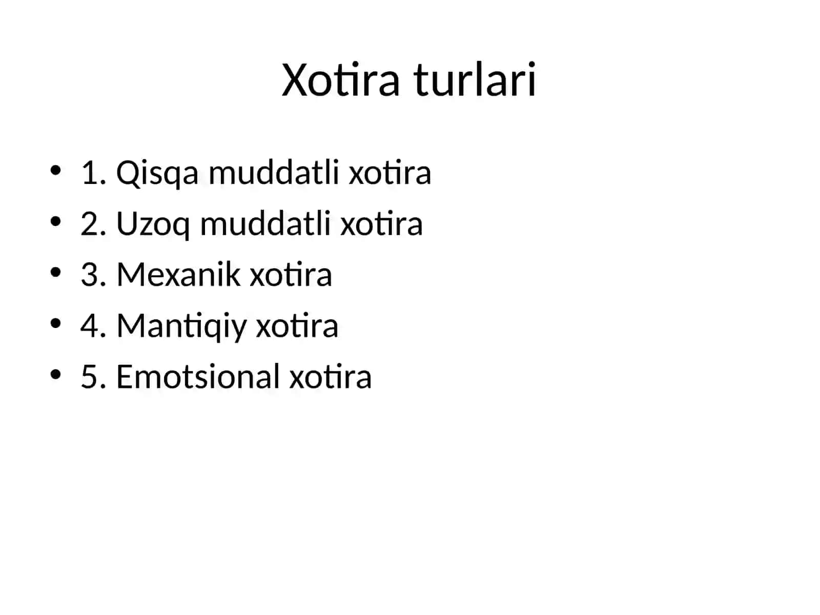 Xotira turlari va qonuniyatlari 3