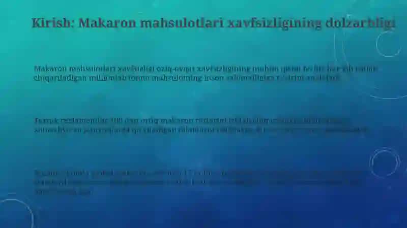 Makaron mahsulotlarining xavfsizligini ta'minlash 3