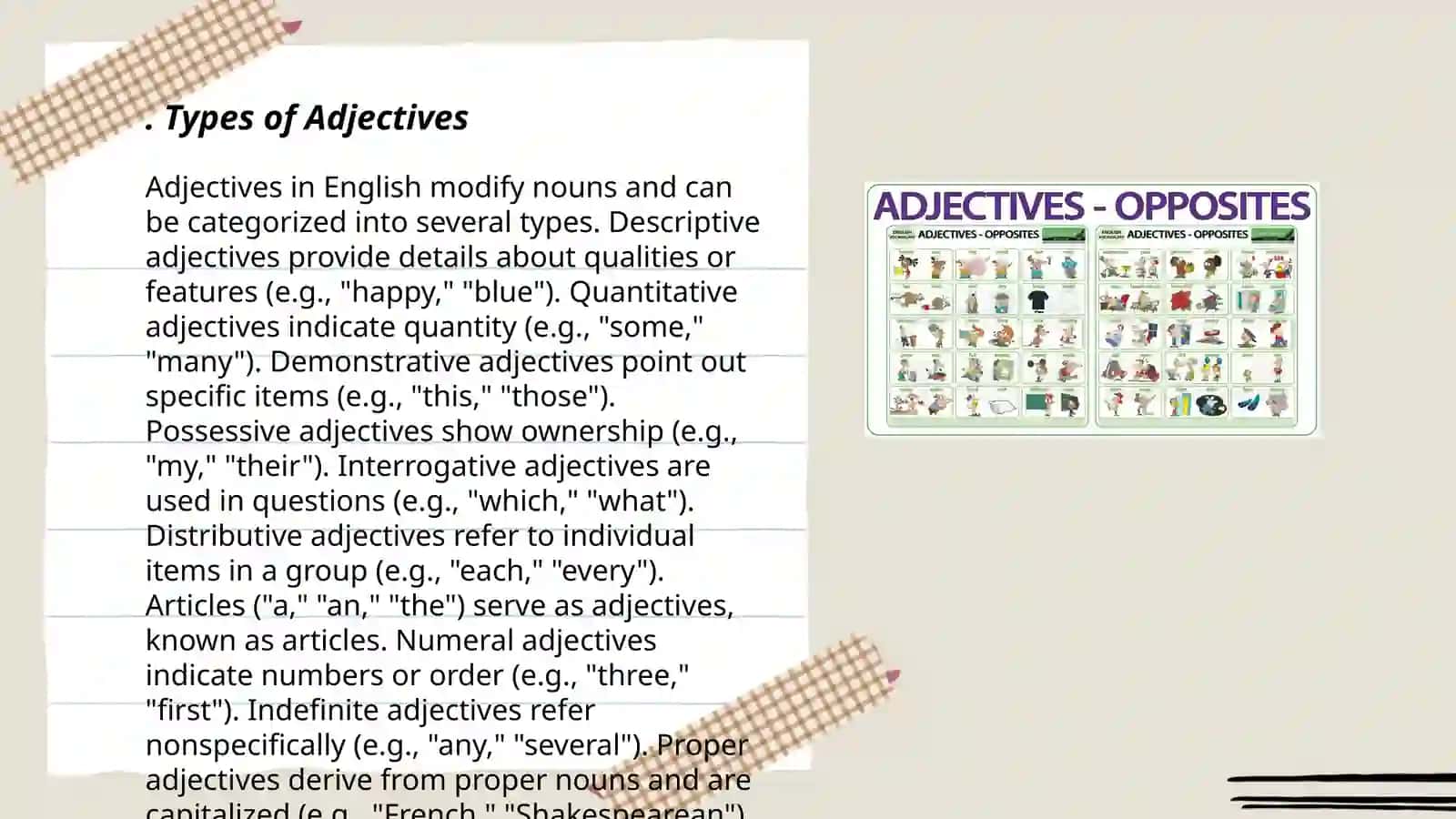 Types of Adjectives 3