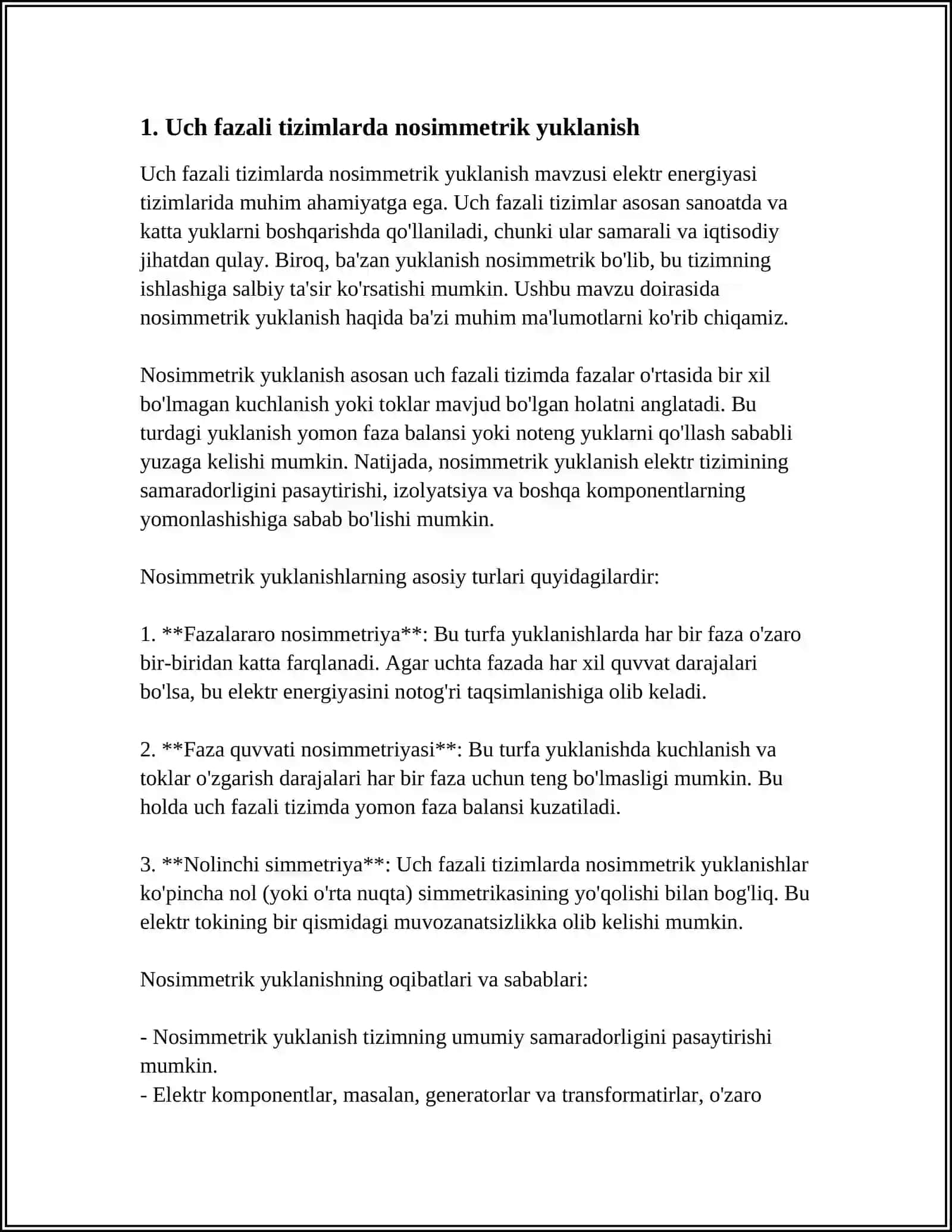 IKKI CHO'LG'AMLI TRANSFORMATORLARNING NOSIMMETRIK ISH REJIMLARI 3