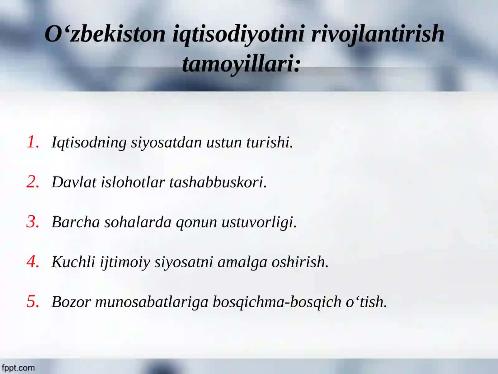 O‘ZBEKISTON MILLIY IQTISODIYOTINING TUZILISHI 3