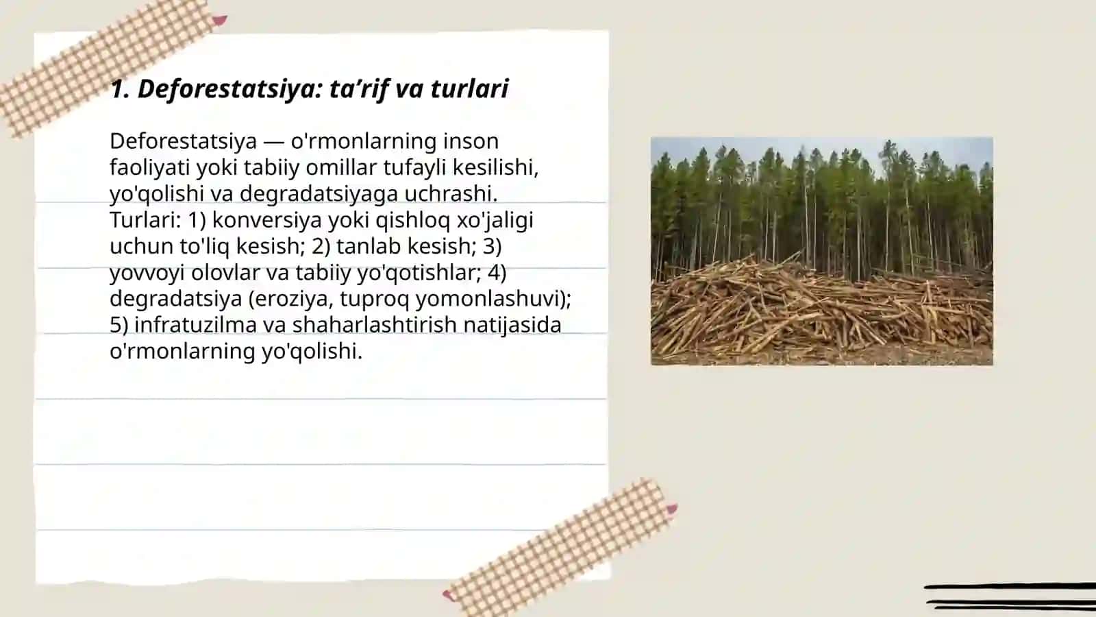 Deforestatsiya: taʼrif va turlari 3