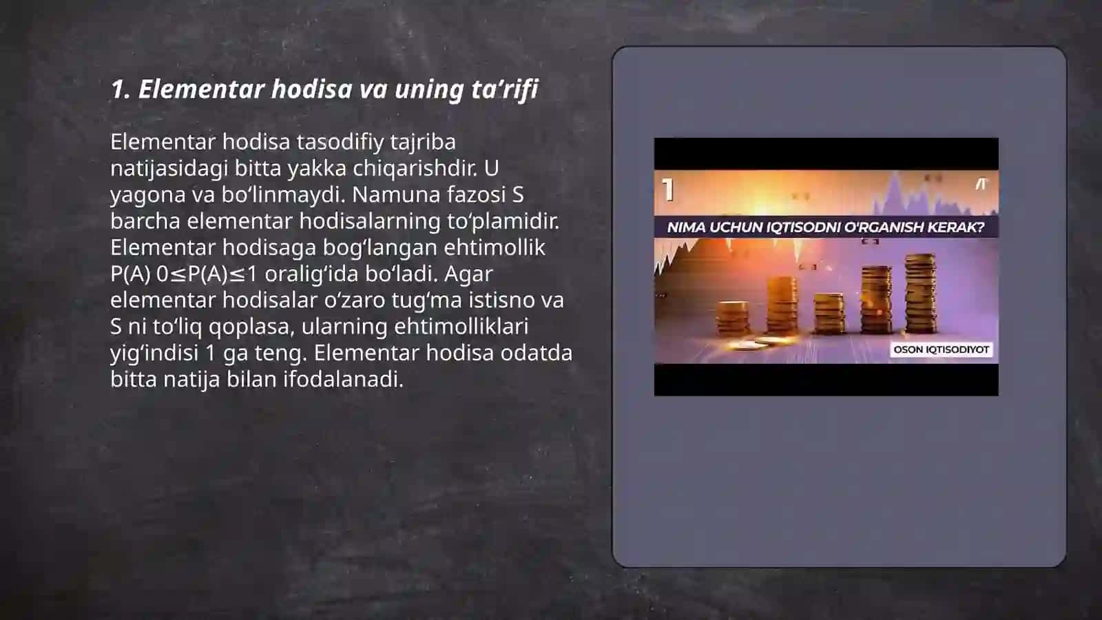 Elementar hodisalar fazosi 3