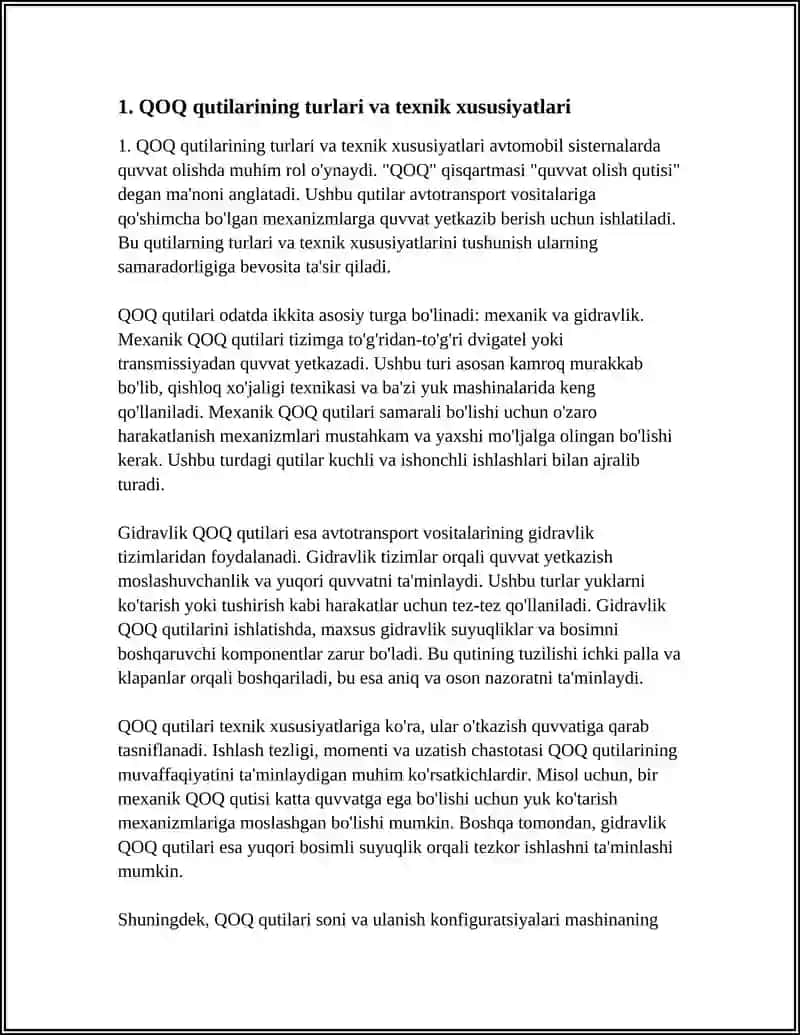 AVTOMOBIL SISTERNALARDA QUVVAT OLISH (QOQ) QUTILARDAN FOYDALANISH 3