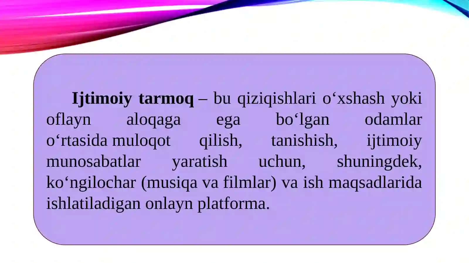 Ijtimoiy tarmoq tushunchasi va uning mohiyati 3