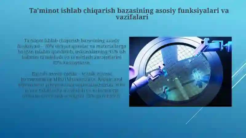 Texnik xizmat ko'rsatishning ishlab chiqarish bazasi 3