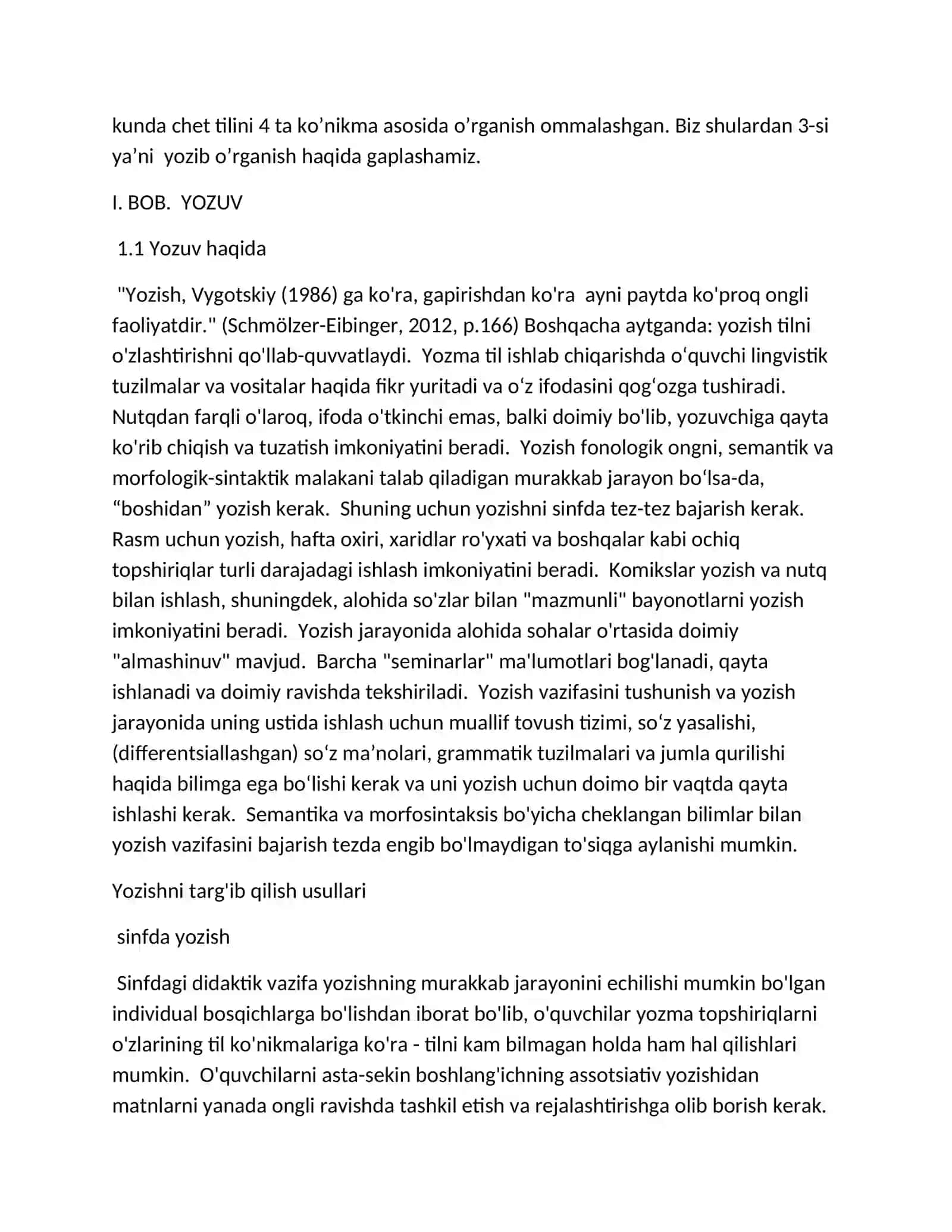 Yozuv va Yozish 3