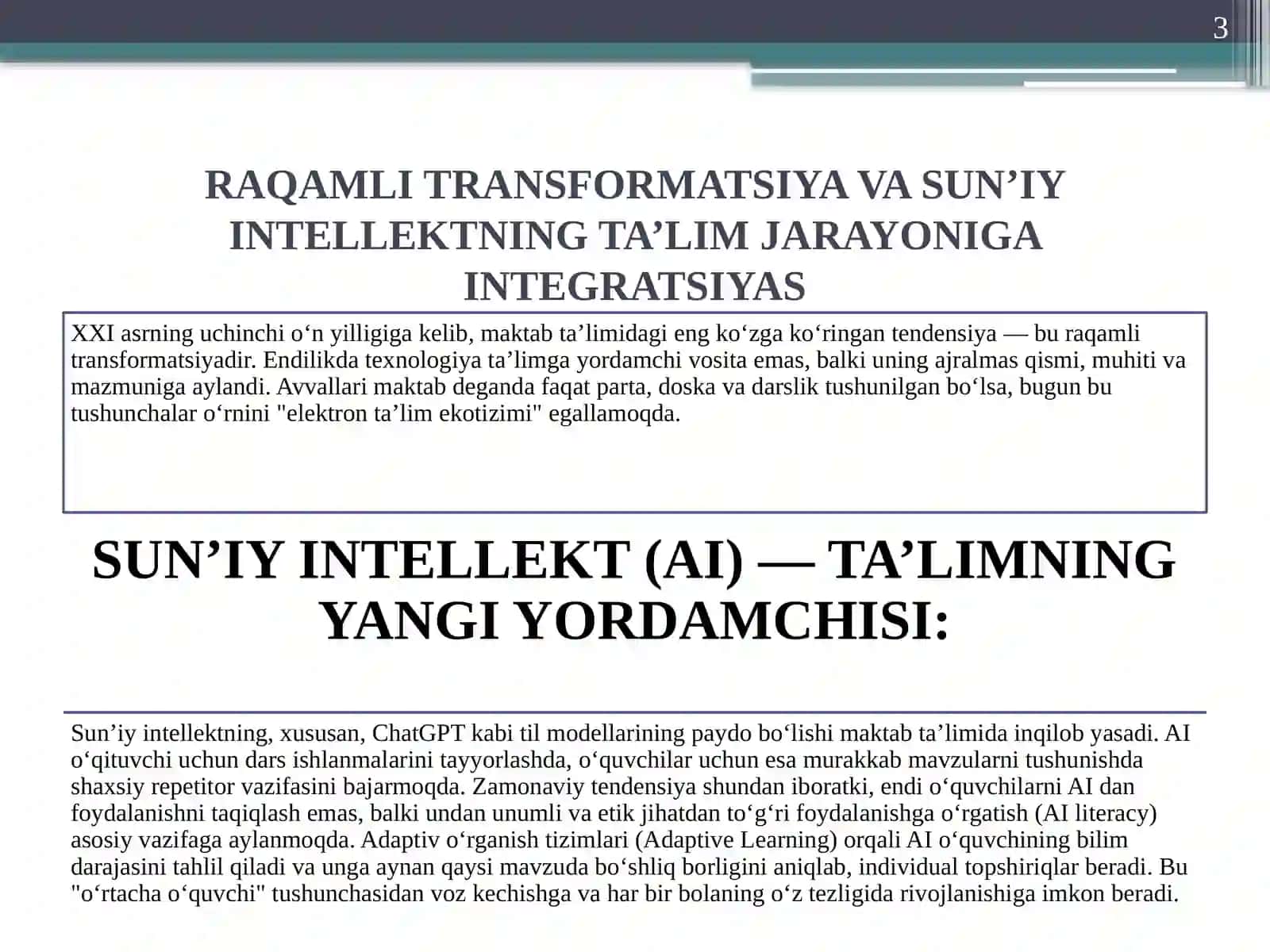 MAVZU”MAKTABTAʼLIMIDATENDENSIYALAR” 3