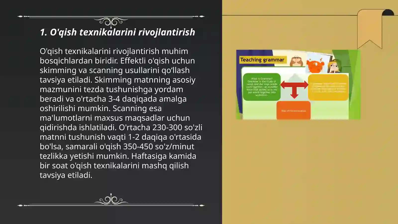 Toʻgʻri oʻqishga oʻrgatish usullari 3