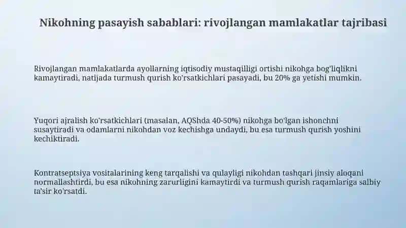 Rivojlangan davlatlarda oila nikoh tanazzuli 3