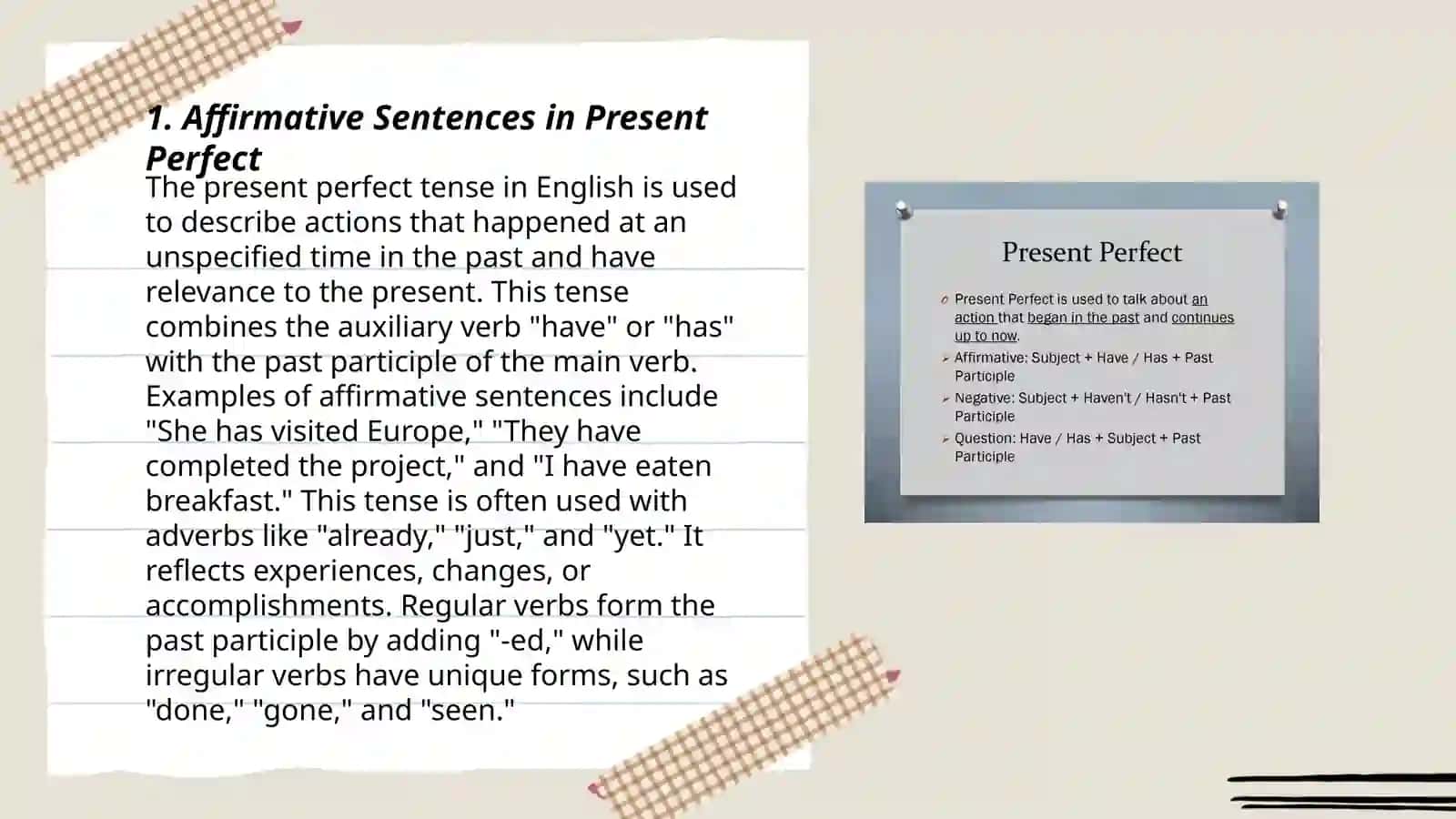 Present perfect 3