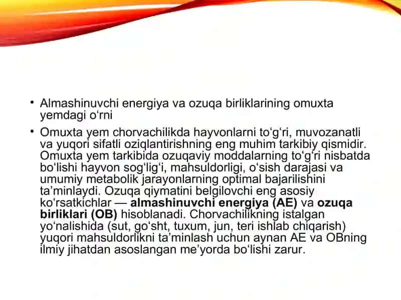 Omuxta yem chorvachilik 3