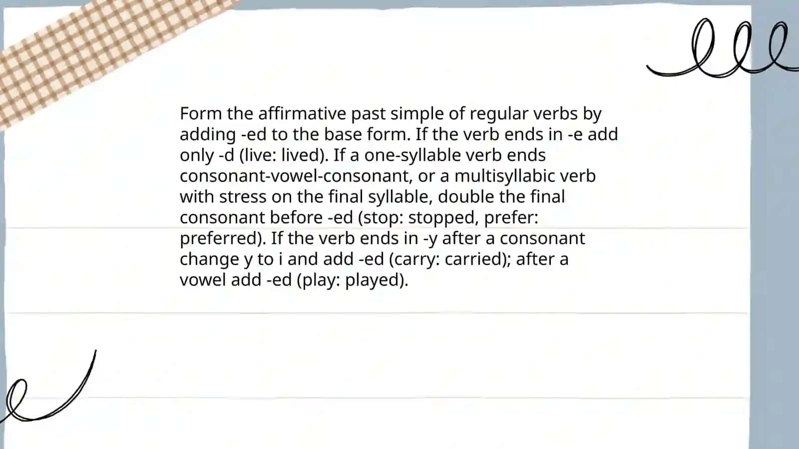 Past Simple Tense 3
