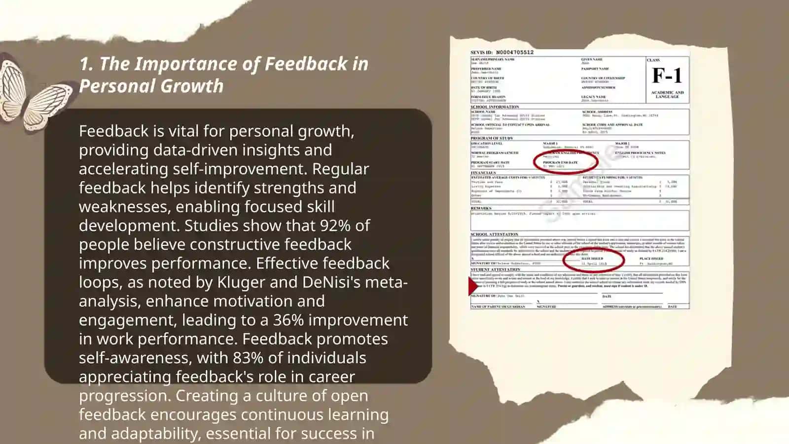 Giving (in oral or written) and receiving feedback 3