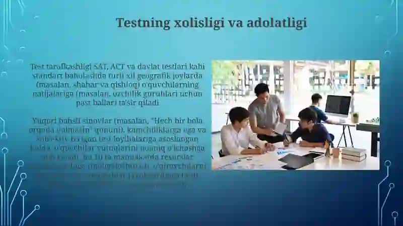 Ta'lim sifatini loyihalashtirish bo'yicha talabalar bilan testo'tkazish 3